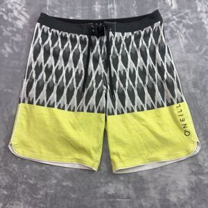 Oneill Men's Black Green Ikat Print Boardshorts Size 31